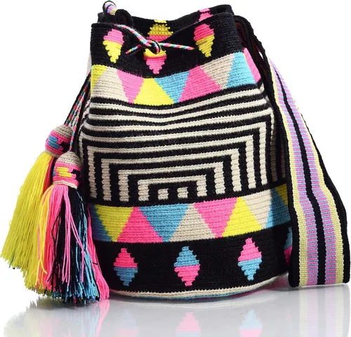Vista 2 de WYOU Designer Collection, Handwoven Hobo Bucket Bag in Wayuu Crochet