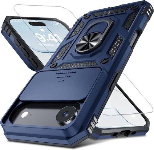 Vista 161 de Janmitta Funda para iPhone 8 Plus/7 Plus/6 Plus, Cubierta de Teléfono con Cubierta Deslizante Integrada para Lente de Cámara + Protector