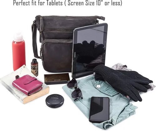 Vista 6 de Bolsos cruzados de cuero genuino y carteras para mujeres, bolsos de hombro cruzados hechos a mano, elegantes y modernos