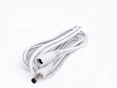 Vista 2 de 2 unids/pack 3m/9.84ft blanco 0.217 in x 0.083 in DC enchufe cable de extensión para adaptador de corriente DC Power 12V 0.217 in x 0.083 in barril