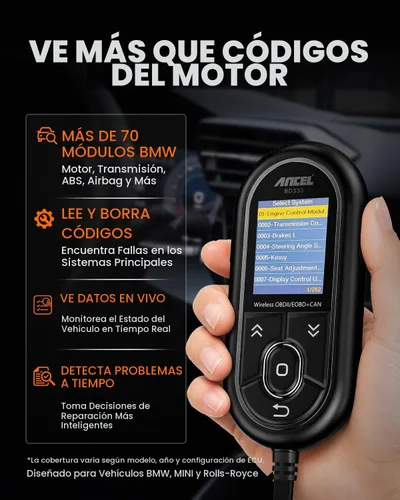 Vista 5 de ANCEL BD330 OBD2 Escáner Bluetooth (Actualizado BD310 para BMW) Herramienta de diagnóstico de sistema completo con registro de batería, función