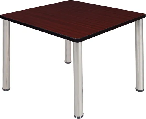 Vista 10 de Regency Kee - Mesa cuadrada pequeña para sala de descanso de 30 pulgadas, parte superior de cerezo, patas negras
