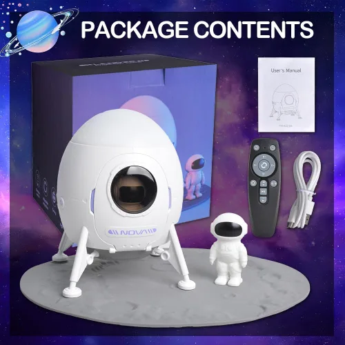 Vista 6 de Proyector de estrellas y galaxias astronautas, luz nocturna, Space Man Lander Astronauta Buddy Starry Nebula Proyector de techo Sky LED Starlight