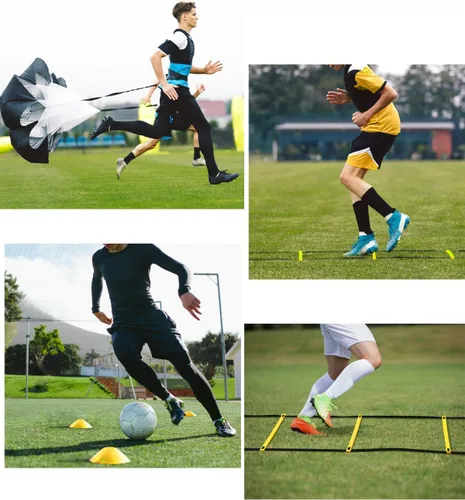 Vista 5 de GHB Pro Agility Ladder 12 Rung 20ft 6 Cones