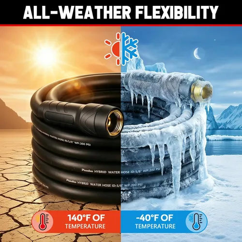 Vista 6 de Manguera de jardín corta de 6 pies x 5/8 pulgadas, no expansible, resistente, flexible, de alta calidad, sin torceduras, a prueba de fugas, manguera