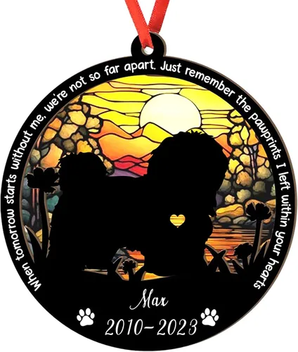Vista 33 de Adorno personalizado para atrapasoles de sabueso afgano, adorno de Navidad de sabueso afgano – Regalo para perro amante, sabueso afgano