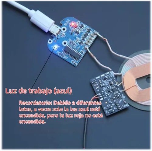 Vista 3 de Wixine 2 unids Qi cargador inalámbrico PCBA placa de circuito con almohadilla de bobina de carga para DIY K9G9