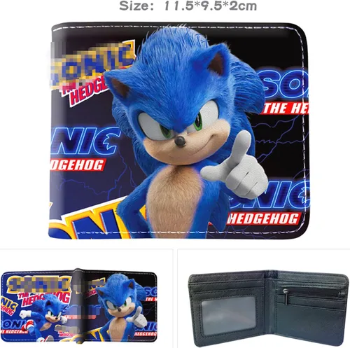Vista 2 de Sonic Wallets - Cartera de bolsillo sónico con moneda con cremallera y tarjetero de crédito para regalos sónicos