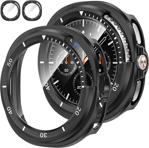 Vista 9 de Tensea [Paquete de 2]: Funda protectora de pantalla para Samsung Galaxy Watch FE 2024/5 2022/4 2021, accesorios de 1.57 pulgadas, cubierta