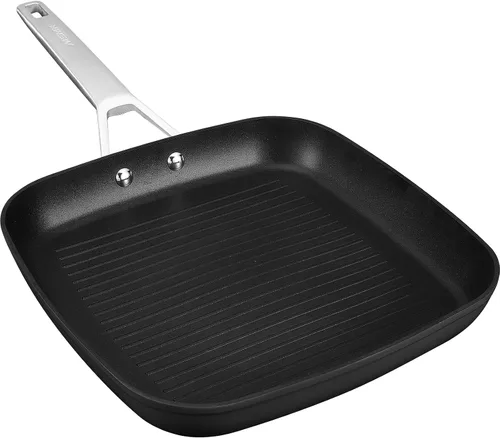 Vista 9 de MsMk - Sartén cuadrada con tapa de 9.5 pulgadas, sartén de parrilla antiadherente de titanio y cerámica, mango Stay-Cool, compatible con todas
