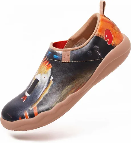 Vista 6 de UIN Zapatos de viaje para caminar para hombre, sin cordones, de lona, informales, ligeros, cómodos y modernos, diseño de perritos felices Ahhhhh