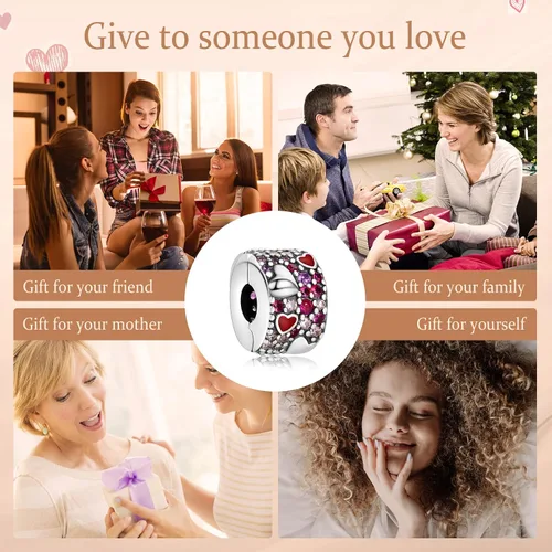 Vista 7 de Annmors Tapones de clip para pulseras de plata de ley 925 con cadena de seguridad para mujeres