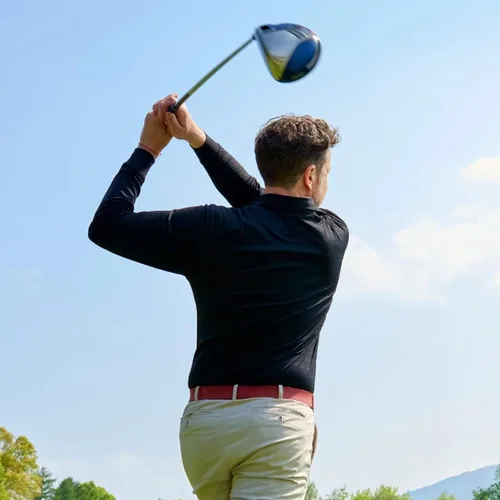 Vista 5 de BALENNZ Polos de manga larga para hombre, absorben la humedad, camisas polo de manga larga para hombre, polos de golf de secado rápido para hombres