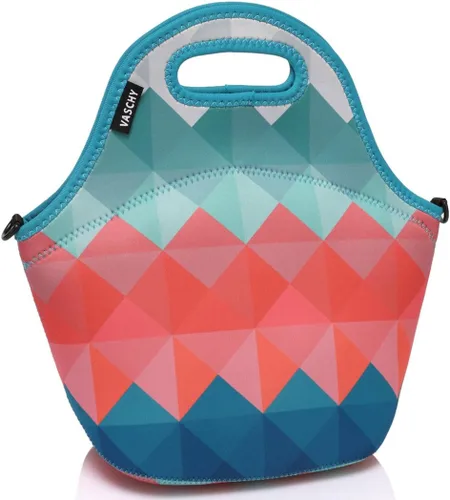 Vista 11 de Vaschy bolsa de almuerzo hermética de neopreno con correa ajustable desmontable para adultos y niños, Negro clásico, Negro clásico