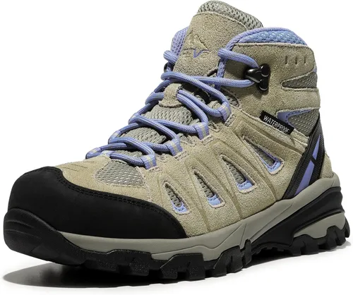 Vista 12 de NORTIV 8 Botas de senderismo impermeables para mujer, para exteriores, senderismo, camping, botas de búsqueda