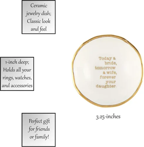 Vista 4 de Santa Barbara Design Studio Creative Brands Wedding Collection - Plato de cerámica para joyas, 3.25 pulgadas, hija