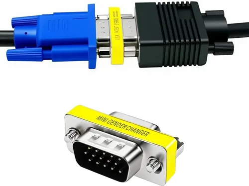 Vista 4 de Adaptador VGA, paquete de 5 acopladores macho a hembra, cambiador de género de alta resolución, SVGA, XGA, UXGA, Full HD, compatible con WUXGA