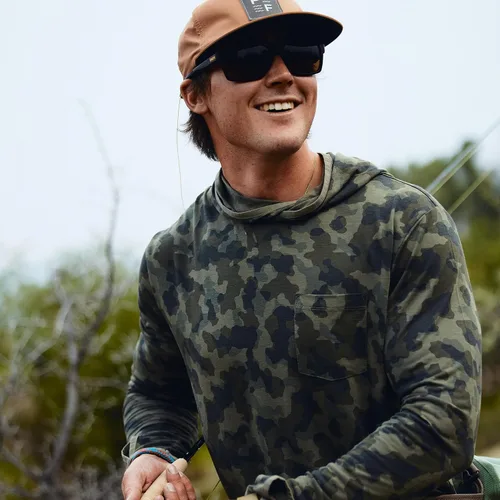 Vista 6 de Free Fly Sudadera con capucha ligera de bambú para hombre, secado rápido, transpirable, con protección solar, UPF 20+