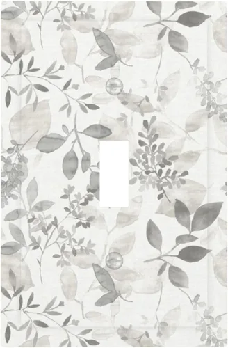 Vista 9 de Placa de Pared en Blanco de 1-Gang Sin Dispositivo Beige Lindo Vintage Boho de los 70s Hongo Fungus Planta Floral Botánica Libélula Interruptor