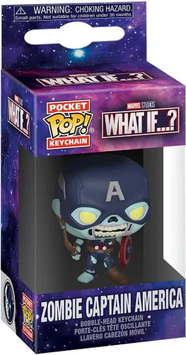 Vista 2 de Funko POP Pop! Llavero: ¿Qué pasaría si? - Zombie Captain America S2- Llavero 1 Multicolor