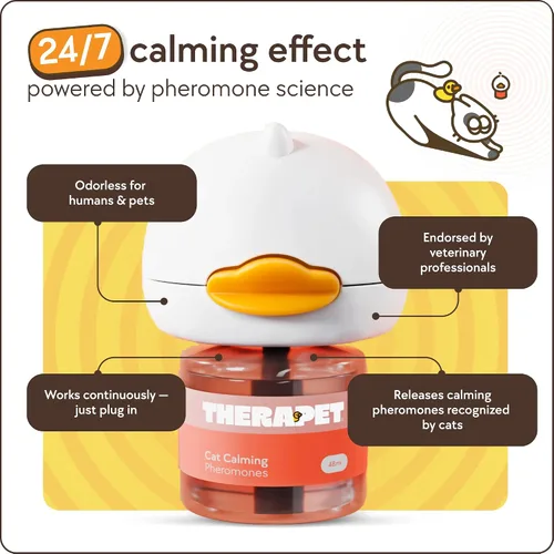 Vista 6 de TherapetMD Difusor calmante para gatos de 60 días - Difusor de feromonas para gatos para estrés, pulverización de orina, lucha contra gatos