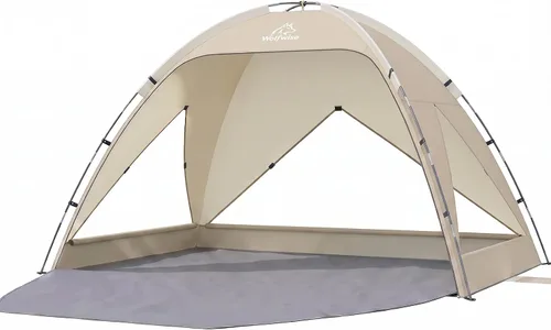 Vista 10 de Wolfwise Tienda de campaña de playa para 3 personas con protección UV UPF 50+, tiendas de campaña de playa con suelo extensible para privacidad, 3
