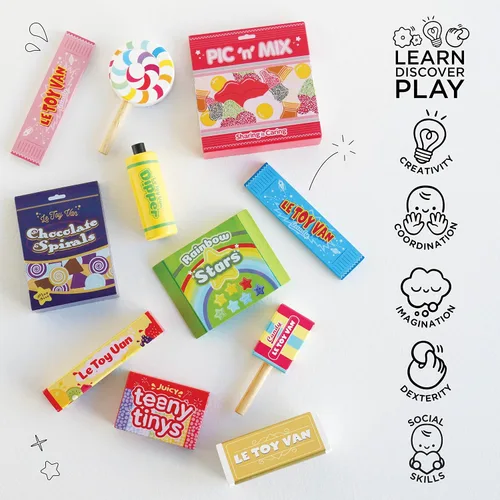 Vista 6 de Le Toy Van - Juego de comida de madera para jugar con dulces de simulación Juguete de madera para niños Ideal como regalo - Adecuado