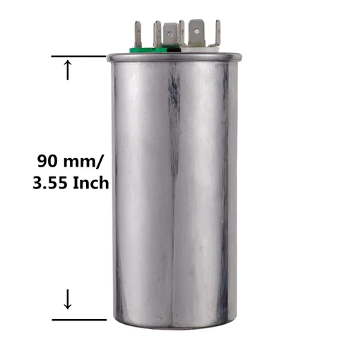 Vista 3 de BOJACK 40+5uF 40/5MFD ±6% 370V CBB65 Condensador de arranque circular de doble funcionamiento para funcionamiento de motor AC o arranque