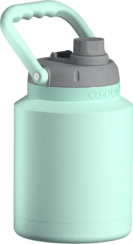 Vista 8 de Asobu Mini jarra de acero inoxidable de doble pared aislada al vacío de 33 onzas con asa de mano completa fácil de transportar y popote desplegable
