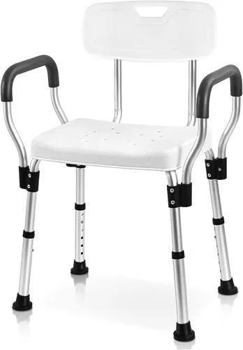 Vista 9 de Sangohe Silla de ducha - Sillas de ducha para ducha interior - Asiento en forma de U Asiento de ducha resistente - Sillas de ducha con brazos