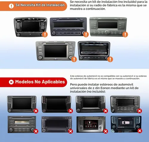 Vista 3 de Eonon Android 14 Estéreo de auto para Volkswagen Golf Passat SEAT Skoda, Unidad principal táctil CarPlay Android Auto de 9'' con DSP, Bluetooth