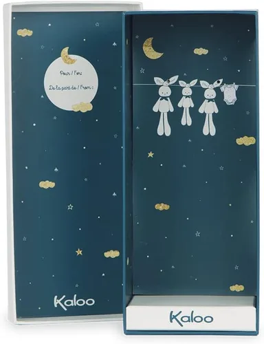Vista 10 de Kaloo Lapinoo My First Friend K969938 - Conejo de pana, lavable a máquina, 10 pulgadas de alto en caja de regalo, color aguamarina a partir de 0 años
