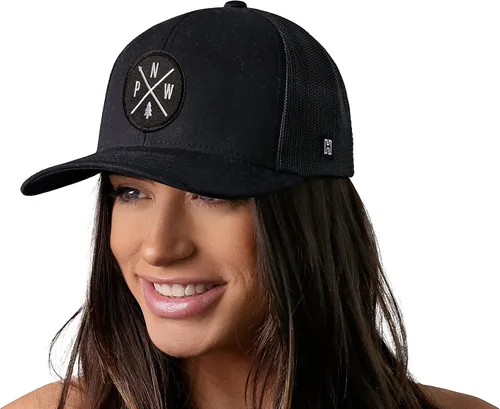 Vista 4 de HAKA PNW - Gorra de béisbol ajustable para hombre y mujer, diseño de camionero del noroeste del Pacífico