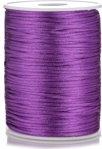 Vista 10 de Cable de nailon satinado de 0.079 in x 100 yardas, cola de ratón, nudo chino, cable Kumihimo (negro)