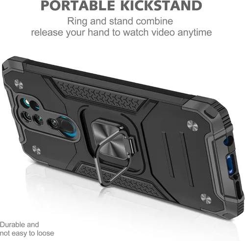 Vista 5 de Asuwish Funda de teléfono para Xiaomi Redmi Note 8 Pro con protector de pantalla de vidrio templado y soporte de anillo soporte delgado híbrido