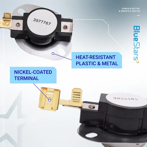 Vista 5 de BlueStars Kit de reparación de secadora 279816 3977767 3392519 3387134 compatible con secadores Whirlpool - Reemplaza 3399693 WP3977767VP PS345113