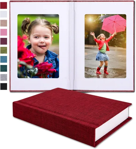 Vista 12 de Pssoss Álbum de fotos pequeño de 4 x 6 pulgadas con espacio de escritura con capacidad para 20 fotos, ideal para álbum temático de boda y álbum