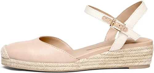 Vista 2 de DREAM PAIRS Sandalias de cuña con puntera cerrada y correa de tobillo para mujer