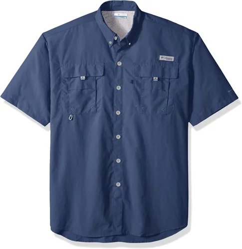 Vista 37 de Columbia - Camisa de pesca Bahama II, línea PFG, con factor de protección ultravioleta (FPU) 30, de manga corta, para hombre. azul (Vivid Blue)