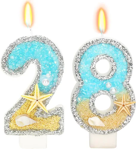 Vista 60 de Vela número 1 de estrella de mar de playa para decoración de pastel Plata