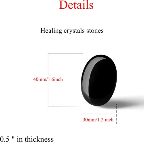 Vista 5 de Thumb Worry Stone - Juego de cristales curativos tallados a mano, bolsillo de piedras preciosas naturales, meditación Reiki, energía ovalada, palma