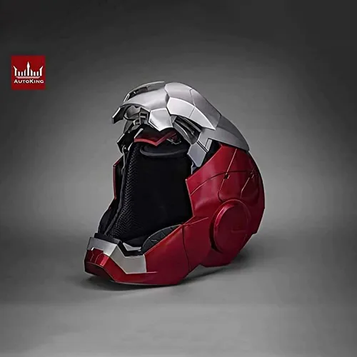 Vista 2 de GWAGUK MK5 - Casco eléctrico de Iron Man, 1 1, casco de control de voz en inglés, accesorios de Halloween y cosplay, metal cepillado, panel