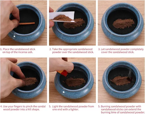 Vista 3 de Palitos de sándalo de alta resina cosechada salvaje, barra de manchas perfecta para medición, yoga u oración, sándalo perfumado a luz natural