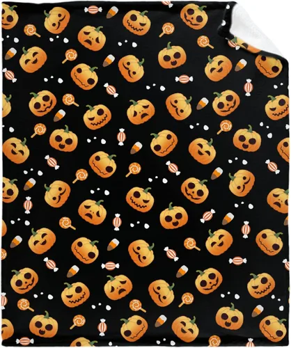 Vista 13 de Manta de Halloween para bebé, diseño de calabaza, fantasma, telaraña, súper suave, manta acogedora para recién nacido, manta de recepción para bebé