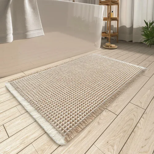 Vista 27 de AMOAMI Tapete de baño mejorado con diseño de gofre, súper absorbente, antideslizante, para suelo de baño, lavable a máquina, con borlas, tapetes
