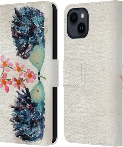 Vista 16 de Head Case Designs Officially Licensed Wyanne Blue Watercolour Bear Animals 2 Leather Wallet Case Compatible with Apple iPhone 15