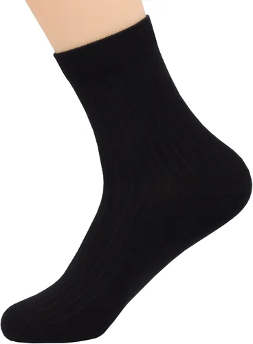 Vista 3 de Calcetines de algodón para hombre, calcetines clásicos de negocios, 5 pares, suaves y cómodos