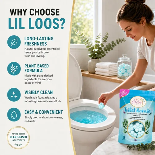 Vista 6 de Bombas de inodoro de aceite esencial natural para inodoros, tabletas limpiadoras de inodoro, aroma de eucalipto de larga duración para un baño
