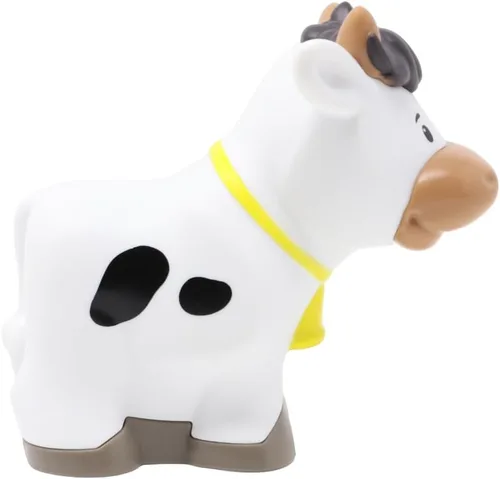 Vista 2 de Pieza de repuesto para el juego Fisher-Price Little People Farm Animal Friends - GFL21 ~ Figura de repuesto de vaca blanca