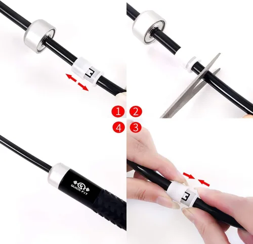 Vista 5 de Quick Fit Juego de 2 cuerdas de saltar con peso (1 libra) con cuerda de saltar sin peso, accesorio de ejercicio portátil para cardio, HIIT